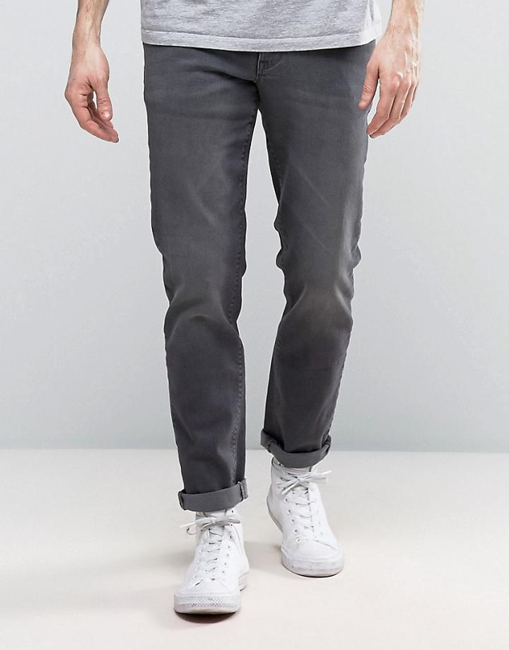 Asos Stretch Slim Jeans In Dark Gray - Gray