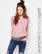 One Day Petite Jersey Pull On Hoodie - Pink