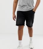 Only & Sons Denim Shorts In Regular Fit Washed Black Denim
