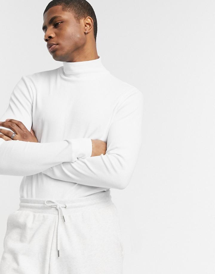 Weekday Mark Rib Turtleneck In White