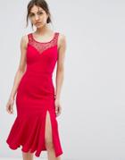 Little Mistress Pephem Midi Dress With Embellishment - Pink