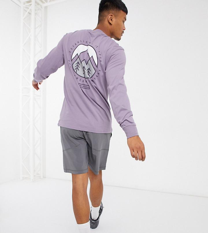 Columbia Cades Cove Long Sleeve T-shirt In Purple Exclusive At Asos
