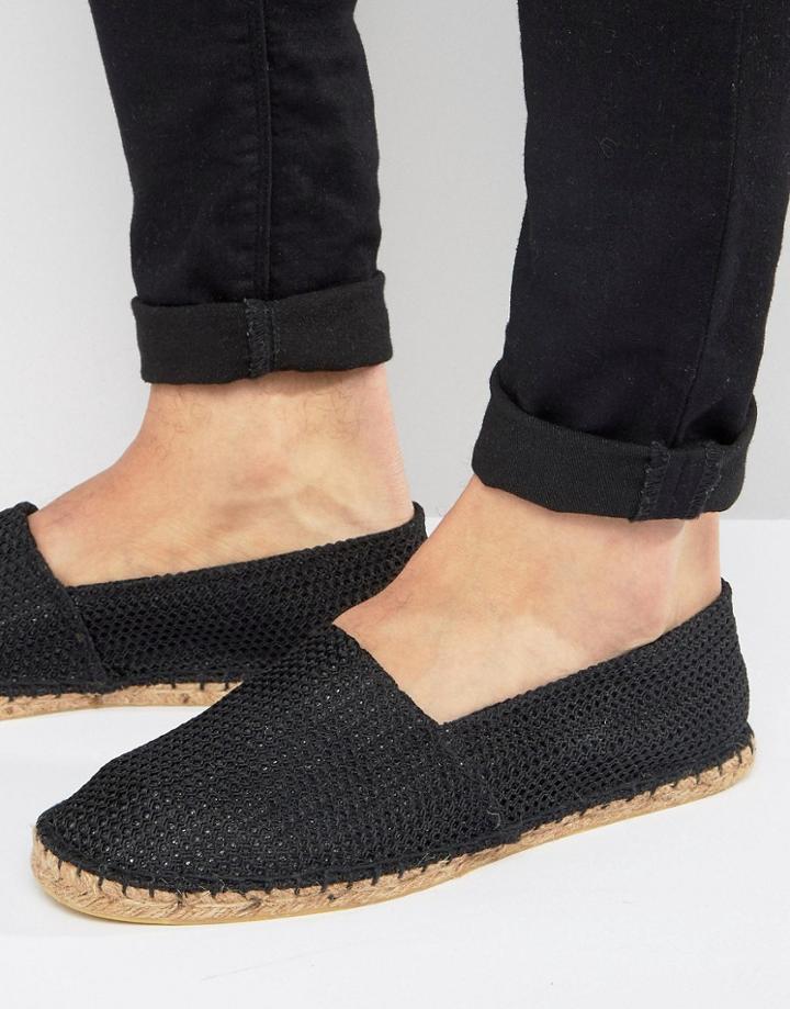 Asos Espadrilles In Black Mesh - Black