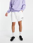 Sixth June Jersey Shorts In Off White With Logo Print And Raw Hem - Part Of A Set