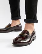Ben Sherman Luca Loafers In Bordo Leather - Red