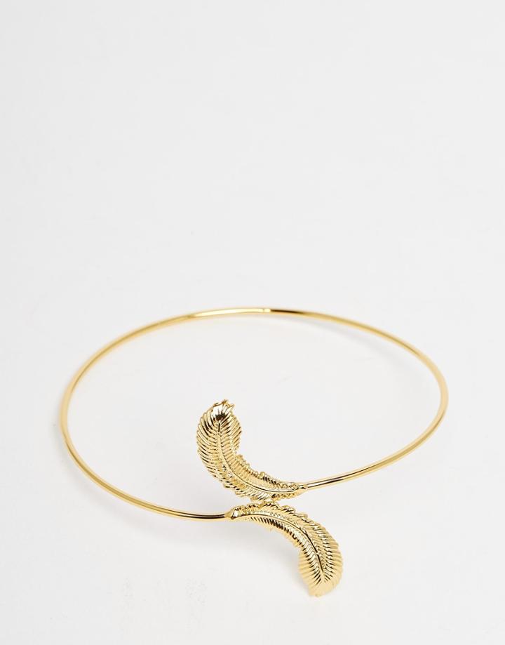 Orelia Feather Arm Cuff - Gold