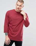 Religion 3/4 Sleeve Crew Neck Top With Drop Shoulder Detail - Tibetan Red