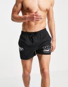 Asos Design Nasa Swim Shorts In Black In Short Length
