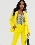 Asos Design Pop Waisted Suit Blazer-yellow