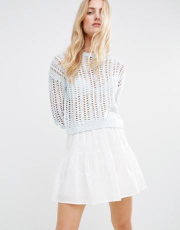 First & I Loose Knit Sweater - Blue