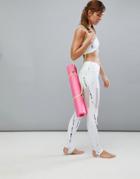 Varley Hillcrest Mesh Panel Legging In Cloud Marble - White