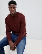 New Look Cable Knit Sweater In Rust - Orange