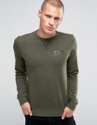 Emporio Armani Ea7 Sweatshirt With Chest Logo In Khaki - Green