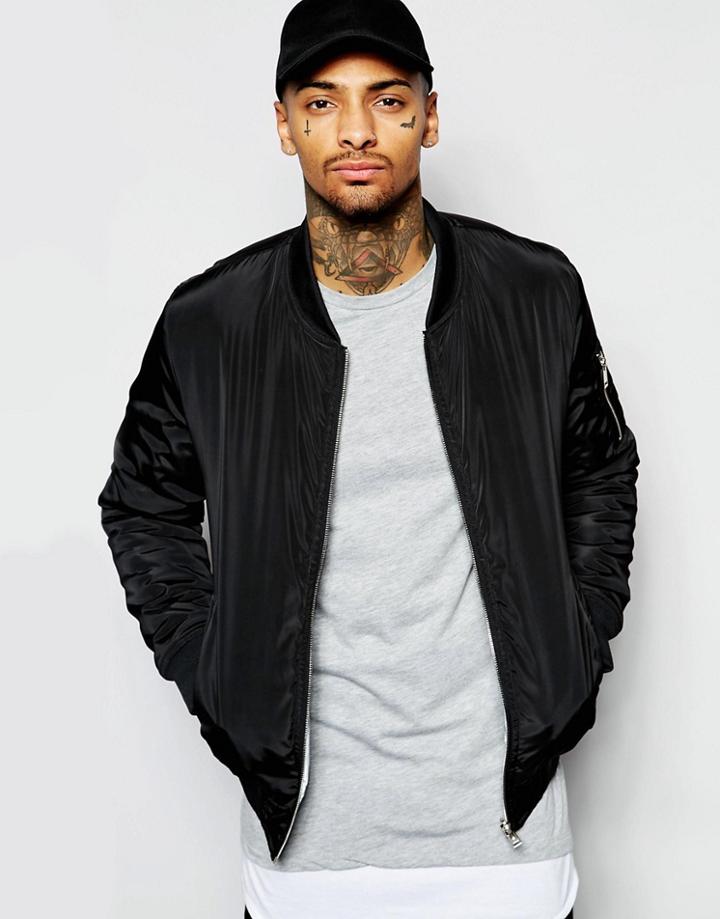 Eclipse Reversable Bomber Jacket - Black