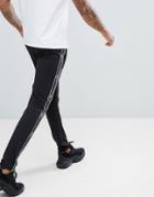 Boohooman Skinny Fit Joggers With Taping Detail In Black - Black