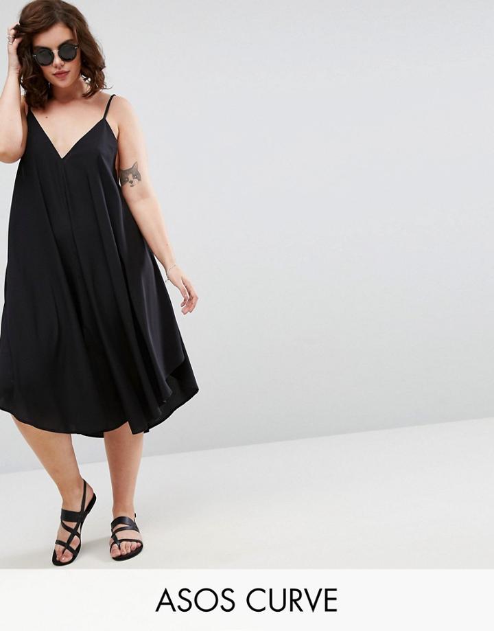 Asos Curve Cami Beach Dress - Black