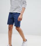Asos Design Tall Slim Chino Shorts In Midnight Blue - Blue