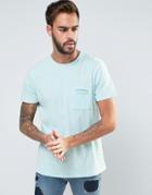 Another Influence Raw Edge Slub Pocket T-shirt - Blue