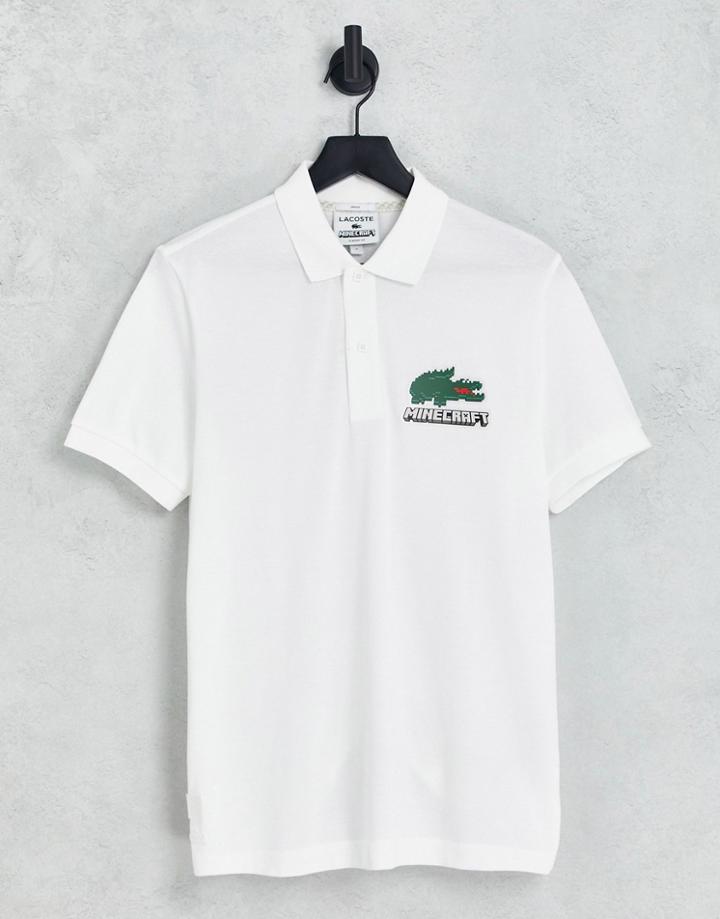 Lacoste X Minecraft Polo Shirt In White