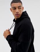 Another Influence Ribbed Panel Overhead Hoodie - Black