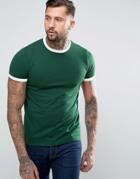 Fred Perry Ringer T-shirt In Green - Green