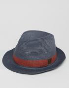 Fred Perry Straw Trilby In Navy - Navy