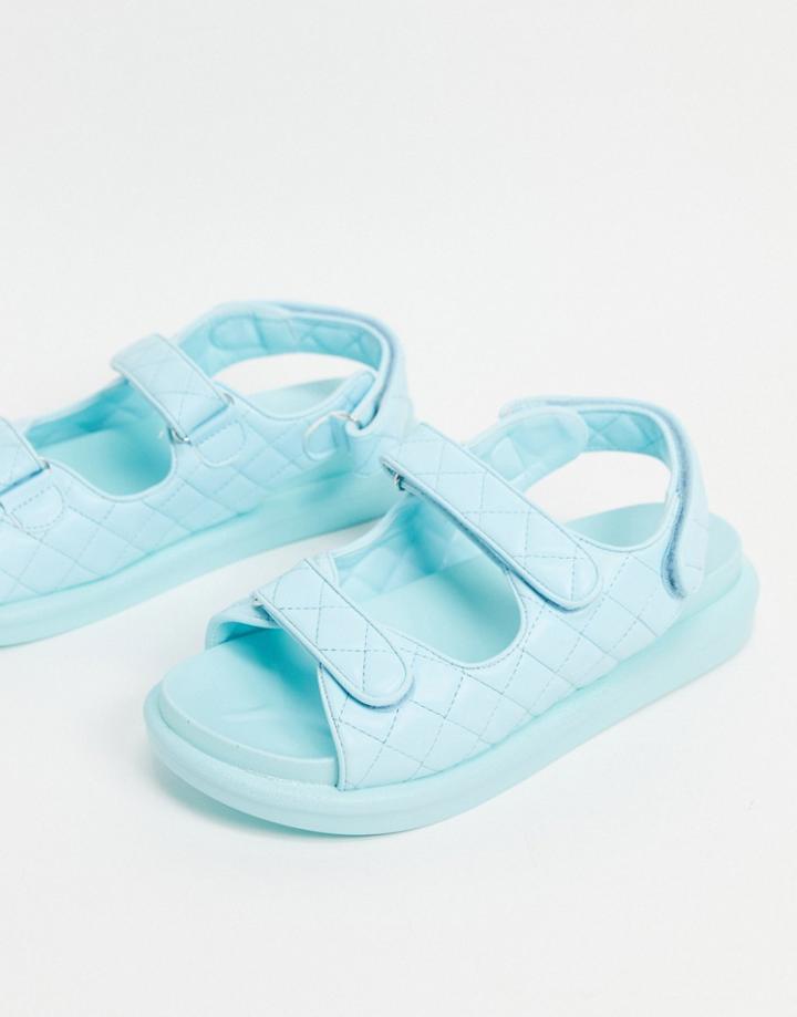Raid Amylia Chunky Grandad Sandals In Pastel Aqua Blue-blues