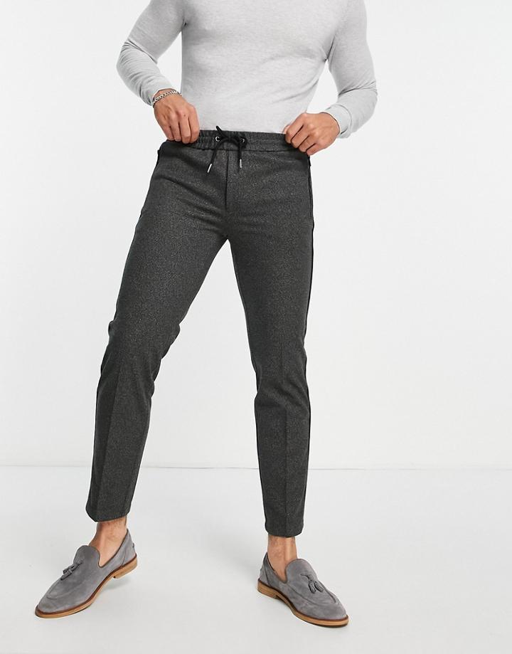 River Island Smart Sweatpants In Herringbone Gray