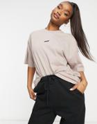 Criminal Damage Oversized T-shirt In Mushroom-grey