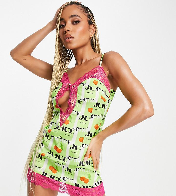 Asyou Contrast Lace Satin Mini Dress In Multi
