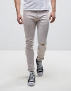 Brave Soul Light Vintage Wash Skinny Jeans - Gray