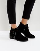 Park Lane Suede Studded Boots - Black