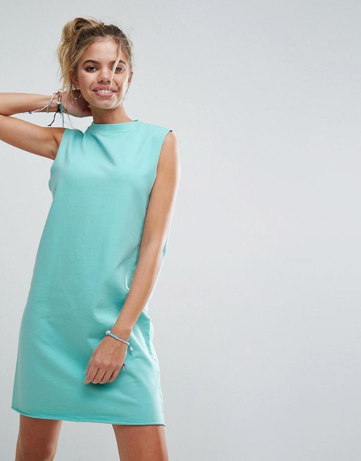 Asos Sleeveless Sweat Dress - Green