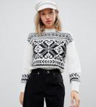 Miss Selfridge Petite Sweater With Fairisle Print - Multi