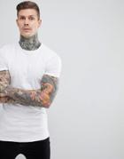 Asos Design Longline Muscle T-shirt With White - White