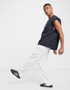 Asos Design Oversized Sleeveless Wadded T-shirt In Navy