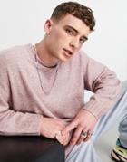 Topman Oversize Knitted Sweater In Lilac-purple