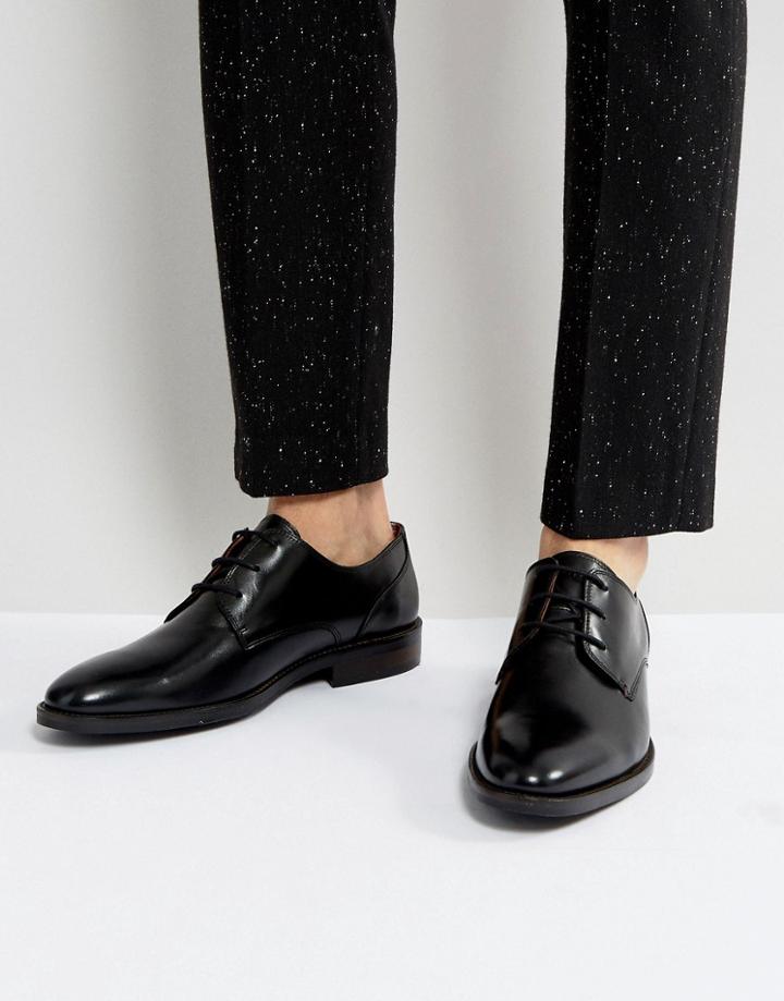 Tommy Hilfiger Daytona Leather Derby Shoes In Black - Black