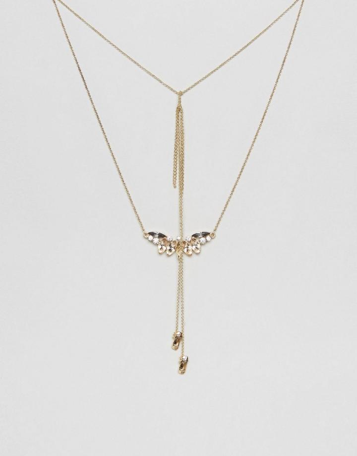Johnny Loves Rosie Double Drop Layer Necklace - Gold