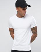 Religion Longline Muscle Fit T-shirt With Curved Back Hem - White