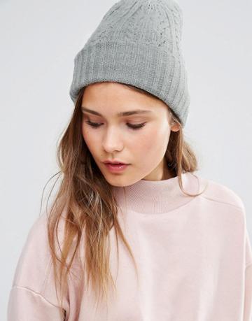 New Look Cable Beanie - Gray