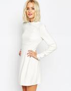 Asos Clean Victoriana Empire Dress - Cream