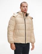 Tommy Jeans Essential Hooded Puffer Jacket In Stone-neutral