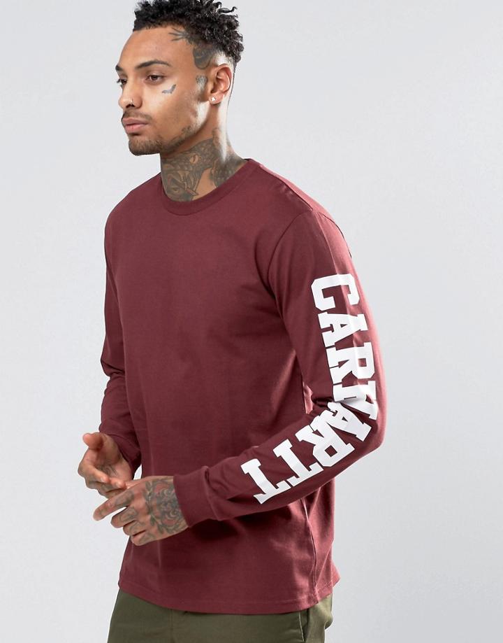 Carhartt Wip Long Sleeve College T-shirt With Sleeve Print - Red