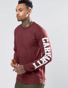 Carhartt Wip Long Sleeve College T-shirt With Sleeve Print - Red