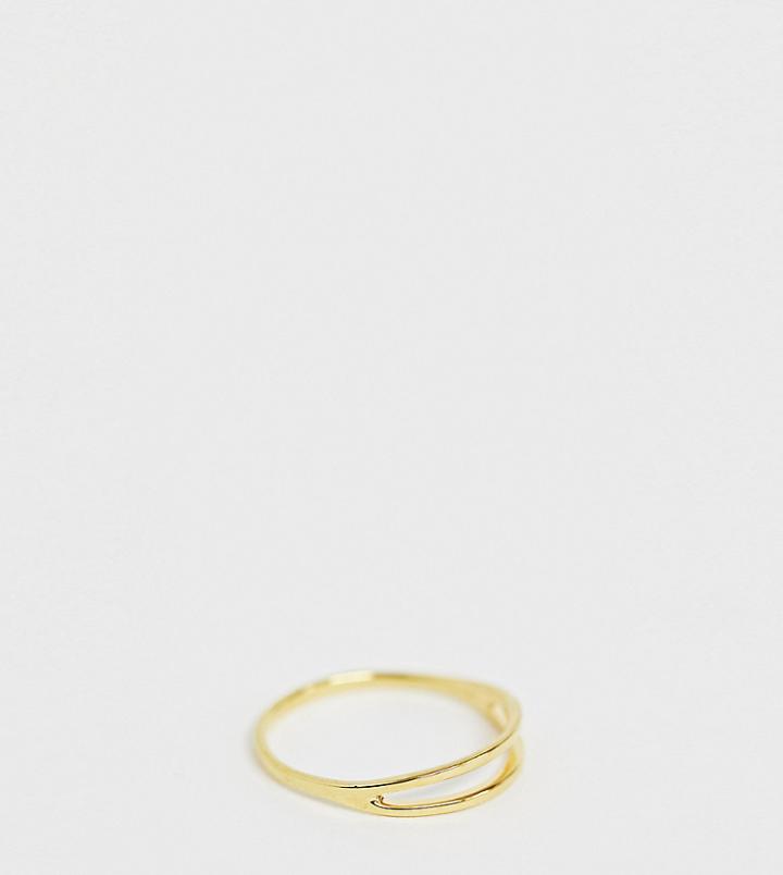 Kingsley Ryan Sterling Silver Gold Plated Double Bar Ring - Gold