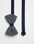 Asos Wedding Knitted Bow Tie In Navy - Navy
