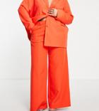 Extro & Vert Plus Slouchy Wide Leg Pants In Tangerine-orange