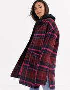 Asos Design Oversized Check Jacket With Quilted Liner-multi