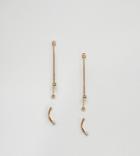 Asos Pack Of 2 Crystal Climber And Ball Swing Earrings - Gold